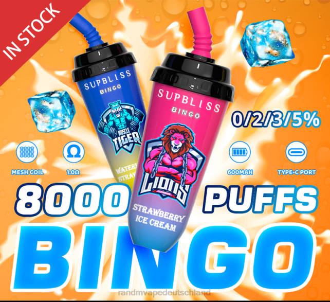 RandM Supbliss Bingo 8000 Vape Pod Gerät 1St 04LD254 - RandM Vape Köln Energiegetränk
