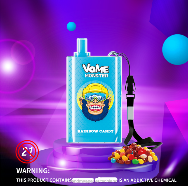 RandM Vome Monster 10000 Airflow Control Vape Pod Gerät 1St 04LD278 - RandM Vape Kaufen Deutschland gemischte Beeren