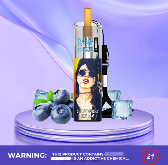 RandM Tornado 10000 plus Airflow-Control-Vape-Gerät 1 Stk 04LD83 - RandM Vape München blaue saure Himbeere