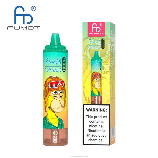 Fumot RandM Tornado 15000 Vape-Gerät mit Akku und E-Liquid-Display Version 1 04LD29 - Tornado Vape Preis Erdbeerwassermelone