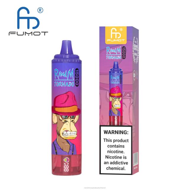 Fumot RandM Tornado 15000 Vape-Gerät mit Akku und E-Liquid-Display Version 1 04LD29 - Tornado Vape Preis Erdbeerwassermelone