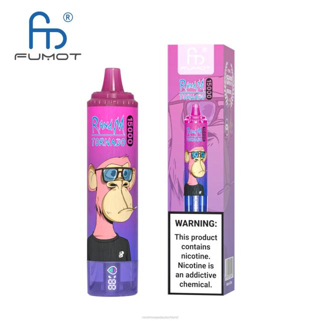 Fumot RandM Tornado 15000 Vape-Gerät mit Akku und E-Liquid-Display Version 1 04LD29 - Tornado Vape Preis Erdbeerwassermelone