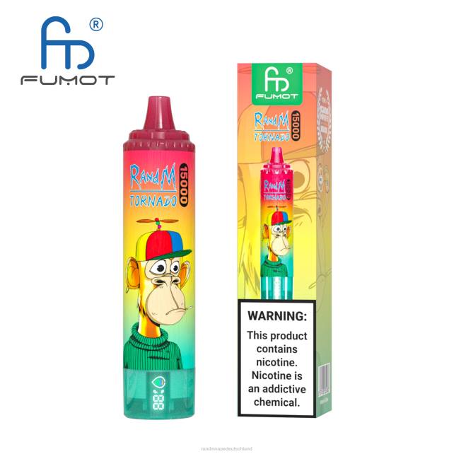 Fumot RandM Tornado 15000 Vape-Gerät mit Akku und E-Liquid-Display Version 1 04LD29 - Tornado Vape Preis Erdbeerwassermelone