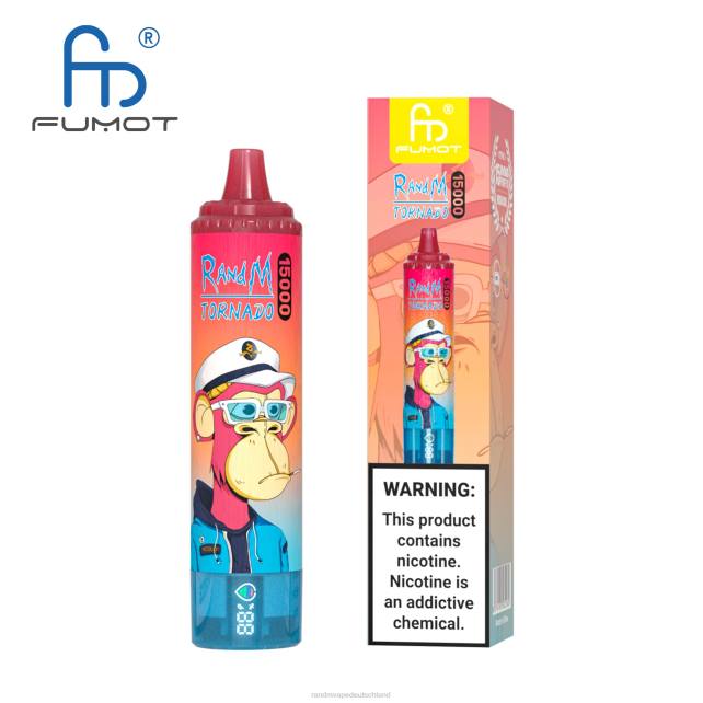 Fumot RandM Tornado 15000 Vape-Gerät mit Akku und E-Liquid-Display Version 1 04LD29 - Tornado Vape Preis Erdbeerwassermelone