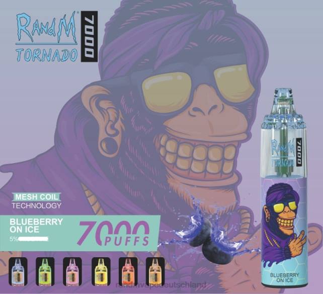RandM Tornado 7000 Airflow Control Vape-Gerät 1St 04LD179 - Tornado Vape Preis roter Apfel Zitrone