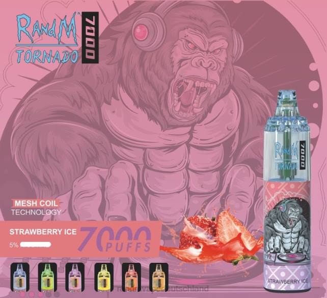RandM Tornado 7000 Airflow Control Vape-Gerät 1St 04LD179 - Tornado Vape Preis roter Apfel Zitrone