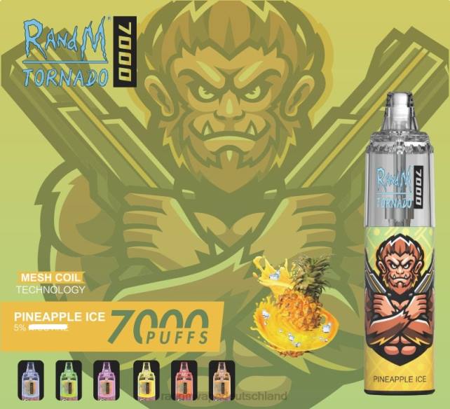 RandM Tornado 7000 Airflow Control Vape-Gerät 1St 04LD180 - RandM Tornado Deutschland Ananaseis
