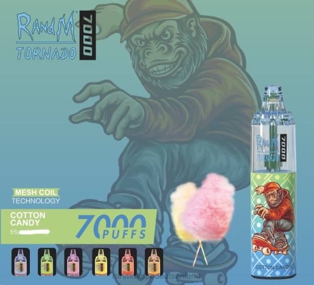 RandM Tornado 7000 Airflow Control Vape-Gerät 1St 04LD181 - RandM Tornado Germany Zuckerwatte
