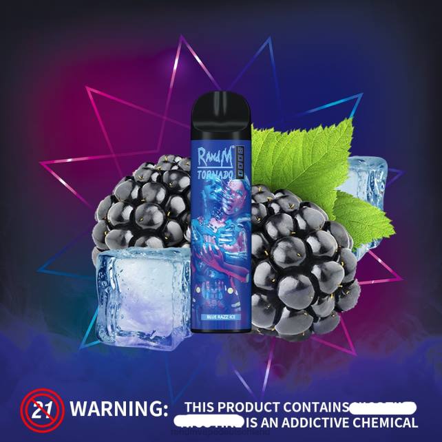 RandM Tornado 8000 Airflow Control Vape-Gerät 1St 04LD237 - RandM Vape Deutschland Kaufen blaues Razz-Eis