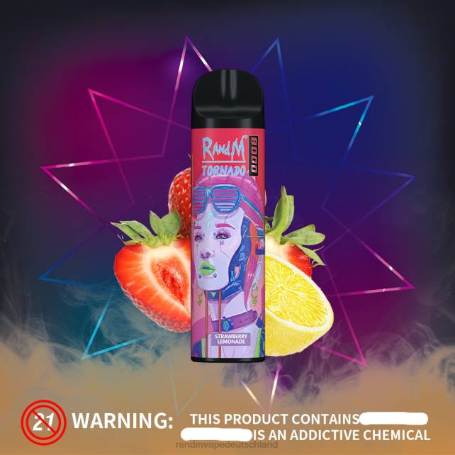 RandM Tornado 8000 Airflow Control Vape-Gerät 1St 04LD239 - Tornado Vape Preis Erdbeerlimonade